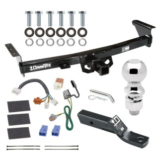 For 2005-2023 Nissan Frontier Trailer Hitch Tow PKG w/ 4-Flat Wiring + Ball Mount w/ 2" Drop + 2-5/16" Ball By Draw-Tite