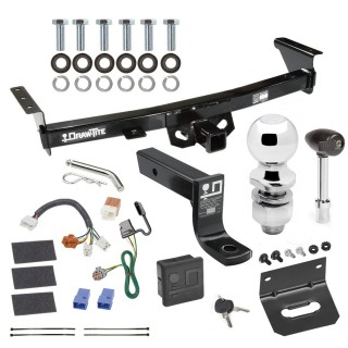 For 2005-2023 Nissan Frontier Trailer Hitch Tow PKG w/ 4-Flat Wiring + Ball Mount w/ 4" Drop + 2" Ball + Wiring Bracket + Hitch Lock + Hitch Cover By Draw-Tite