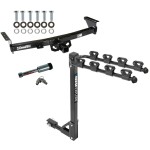 For 2005-2024 Nissan Frontier Trailer Hitch Tow PKG w/ 4 Bike Carrier Rack + Hitch Lock By Draw-Tite