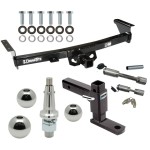 For 2005-2024 Nissan Frontier Trailer Hitch Tow PKG w/ Adjustable Drop Rise Ball Mount + Dual Hitch & Copler Locks + Inerchangeable 1-7/8" & 2" & 2-5/16" Balls By Draw-Tite