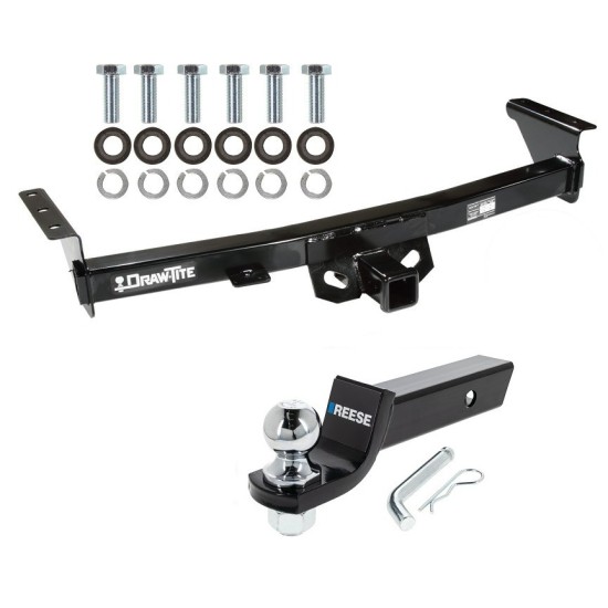 For 2005-2024 Nissan Frontier Trailer Hitch Tow PKG w/ Starter Kit Ball Mount w/ 2" Drop & 2" Ball By Draw-Tite