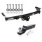 For 2005-2024 Nissan Frontier Trailer Hitch Tow PKG w/ Starter Kit Ball Mount w/ 2" Drop & 2" Ball By Draw-Tite