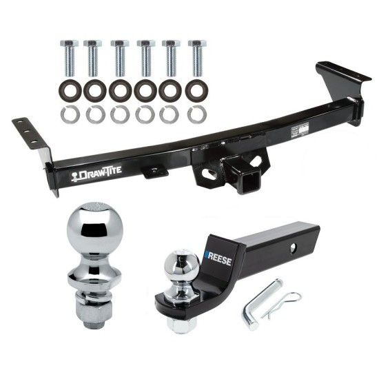 For 2005-2024 Nissan Frontier Trailer Hitch Tow PKG w/ Starter Kit Ball Mount w/ 2" Drop & 2" Ball + 1-7/8" Ball By Draw-Tite