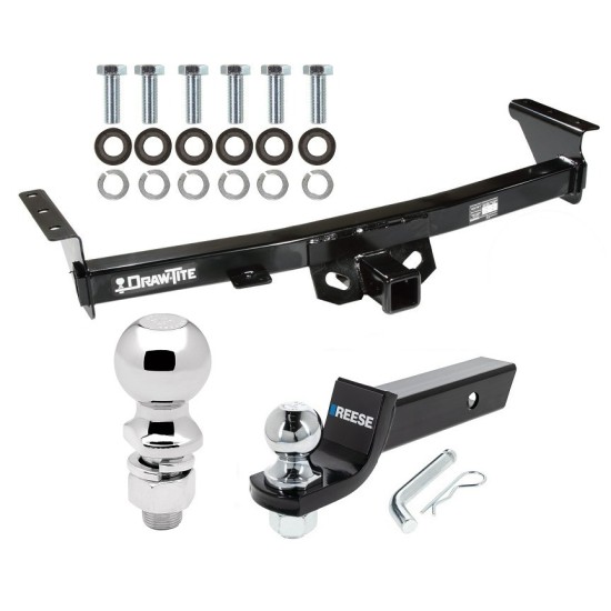 For 2005-2024 Nissan Frontier Trailer Hitch Tow PKG w/ Starter Kit Ball Mount w/ 2" Drop & 2" Ball + 2-5/16" Ball By Draw-Tite