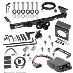 For 2005-2024 Nissan Frontier Trailer Hitch Tow PKG w/ 8K Round Bar Weight Distribution Hitch w/ 2-5/16" Ball + Pin/Clip + Tekonsha Brakeman IV Brake Control + Plug & Play BC Adapter + 7-Way RV Wiring By Draw-Tite