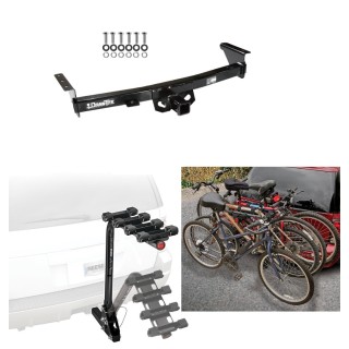 Trailer Hitch w/ 4 Bike Rack For 05-24 Nissan Frontier 09-12 Suzuki Equator Approved for Recreational & Offroad Use Carrier for Adult Woman or Child Bicycles Foldable