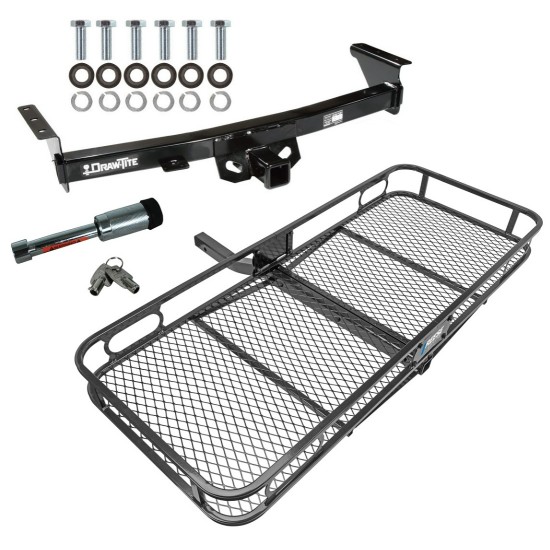 For 2005-2024 Nissan Frontier Trailer Hitch Tow PKG w/ 60" x 24" Cargo Carrier + Hitch Lock By Draw-Tite