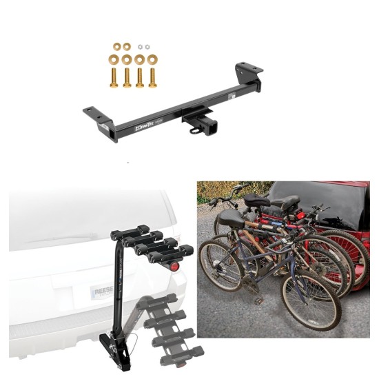 Trailer Hitch w/ 4 Bike Rack For 16-22 Lexus RX350 16-21 RX450h Approved for Recreational & Offroad Use Carrier for Adult Woman or Child Bicycles Foldable