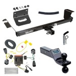 For 2011-2016 Chrysler Town & Country Trailer Hitch Tow PKG w/ 4-Flat Wiring Harness + Dual Ball Ball Mount 1-7/8" & 2" Trailer Balls + Pin/Clip + Wiring Bracket By Draw-Tite