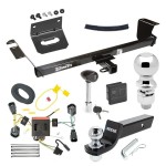 For 2011-2016 Chrysler Town & Country Trailer Hitch Tow PKG w/ 4-Flat Wiring + Starter Kit Ball Mount w/ 2" Drop & 2" Ball + 2-5/16" Ball + Wiring Bracket + Hitch Lock + Hitch Cover By Draw-Tite