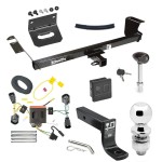 For 2011-2016 Chrysler Town & Country Trailer Hitch Tow PKG w/ 4-Flat Wiring + Ball Mount w/ 4" Drop + 2" Ball + Wiring Bracket + Hitch Lock + Hitch Cover By Draw-Tite