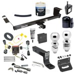 For 2011-2016 Chrysler Town & Country Trailer Hitch Tow PKG w/ 4-Flat Wiring + Ball Mount w/ 4" Drop + 2" Ball + 2-5/16" Ball + Wiring Bracket + Dual Hitch & Coupler Locks + Hitch Cover + Wiring Tester + Ball Lube +Electric Grease +