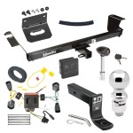 For 2011-2016 Chrysler Town & Country Trailer Hitch Tow PKG w/ 4-Flat Wiring + Ball Mount w/ 4" Drop + 2-5/16" Ball + Wiring Bracket + Hitch Lock + Hitch Cover By Draw-Tite