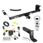 For 2011-2016 Chrysler Town & Country Trailer Hitch Tow PKG w/ 4-Flat Wiring + Ball Mount w/ 4" Drop + 2-5/16" Ball By Draw-Tite