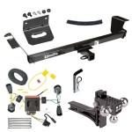 For 2011-2020 Dodge Grand Caravan Trailer Hitch Tow PKG w/ 4-Flat Wiring Harness + Adjustable Drop Rise Triple Ball Ball Mount 1-7/8" & 2" & 2-5/16" Trailer Balls + Pin/Clip + Wiring Bracket By Draw-Tite