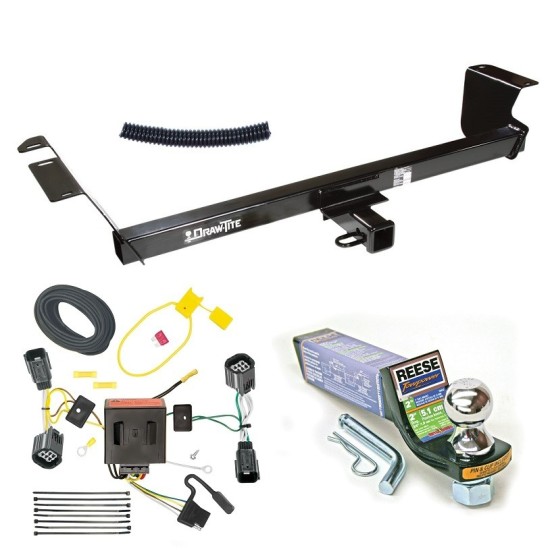 For 2011-2016 Chrysler Town & Country Trailer Hitch Tow PKG w/ 4-Flat Wiring + Starter Kit Ball Mount w/ 2" Drop & 1-7/8" Ball By Draw-Tite