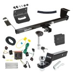 For 2008-2010 Dodge Grand Caravan Trailer Hitch Tow PKG w/ 4-Flat Wiring + Starter Kit Ball Mount w/ 2" Drop & 2" Ball + Wiring Bracket + Hitch Lock + Hitch Cover By Draw-Tite