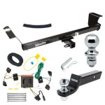 For 2008-2010 Chrysler Town & Country Trailer Hitch Tow PKG w/ 4-Flat Wiring + Starter Kit Ball Mount w/ 2" Drop & 2" Ball + 1-7/8" Ball By Draw-Tite