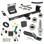 For 2008-2010 Chrysler Town & Country Trailer Hitch Tow PKG w/ 4-Flat Wiring + Ball Mount w/ 2" Drop + Interchangeable Ball 1-7/8" & 2" & 2-5/16" + Wiring Bracket + Dual Hitch & Coupler Locks + Hitch Cover By Draw-Tite