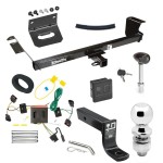 For 2008-2010 Chrysler Town & Country Trailer Hitch Tow PKG w/ 4-Flat Wiring + Ball Mount w/ 4" Drop + 2" Ball + Wiring Bracket + Hitch Lock + Hitch Cover By Draw-Tite