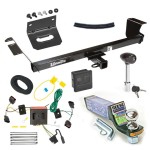 For 2008-2010 Chrysler Town & Country Trailer Hitch Tow PKG w/ 4-Flat Wiring + Starter Kit Ball Mount w/ 2" Drop & 1-7/8" Ball + Wiring Bracket + Hitch Lock + Hitch Cover By Draw-Tite