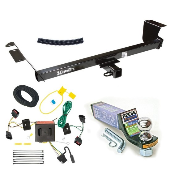 For 2008-2010 Chrysler Town & Country Trailer Hitch Tow PKG w/ 4-Flat Wiring + Starter Kit Ball Mount w/ 2" Drop & 1-7/8" Ball By Draw-Tite