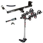 For 2008-2016 Chrysler Town & Country Trailer Hitch Tow PKG w/ 4 Bike Carrier Rack + Hitch Lock By Draw-Tite