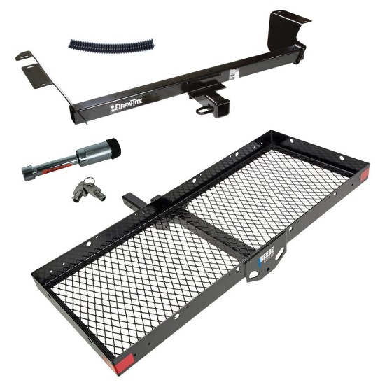 For 2008-2016 Chrysler Town & Country Trailer Hitch Tow PKG w/ 48" x 20" Cargo Carrier + Hitch Lock By Draw-Tite