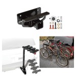 Trailer Hitch w/ 4 Bike Rack For 03-18 Dodge Ram 1500 19-23 Classic 03-09 2500 3500 Approved for Recreational & Offroad Use Carrier for Adult Woman or Child Bicycles Foldable