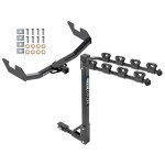 Trailer Tow Hitch w/ 4 Bike Rack For 16-23 Toyota Hilux tilt away adult or child arms fold down carrier