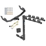 Trailer Tow Hitch w/ 4 Bike Rack For 16-23 Toyota Hilux tilt away adult or child arms fold down carrier w/ Lock and Cover