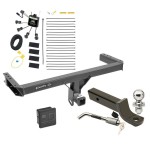 Trailer Tow Hitch For 14-17 Audi SQ5 All Styles 2" Receiver Deluxe Package w/ Zero Contact Wiring 2" Ball Mount and Lock