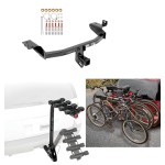 Trailer Hitch w/ 4 Bike Rack For 14-23 Jeep Cherokee All Styles Approved for Recreational & Offroad Use Carrier for Adult Woman or Child Bicycles Foldable