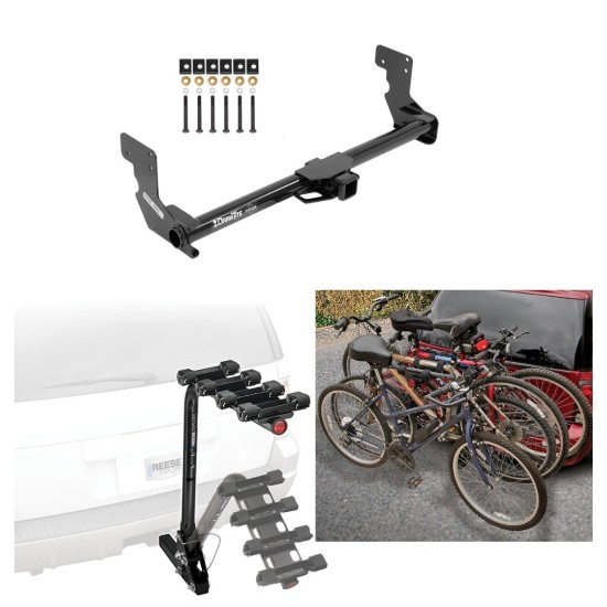 Trailer Hitch w/ 4 Bike Rack For 16-23 Mercedes-Benz Metris All Styles Approved for Recreational & Offroad Use Carrier for Adult Woman or Child Bicycles Foldable