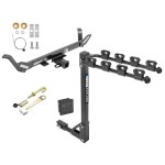 Trailer Tow Hitch w/ 4 Bike Rack For 16-24 BMW X1 tilt away adult or child arms fold down carrier w/ Lock and Cover