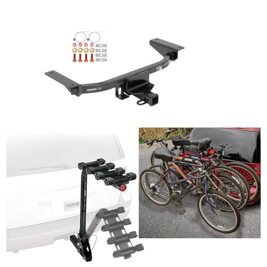 Trailer Hitch w/ 4 Bike Rack For 16-23 Mazda CX-9 All Styles Approved for Recreational & Offroad Use Carrier for Adult Woman or Child Bicycles Foldable