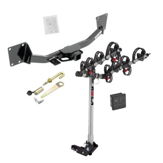 Trailer Tow Hitch For 17-24 GMC Acadia Exc 17 Limited 2020 Cadillac XT6 19-24 Chevy Blazer 4 Bike Rack w/ Hitch Lock and Cover