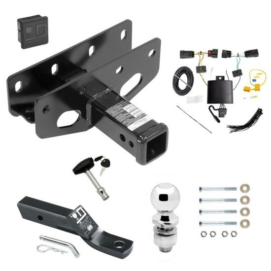 Trailer Tow Hitch For 18-23 Jeep Wrangler JL All Styles Deluxe Package Wiring 2" Ball and Lock