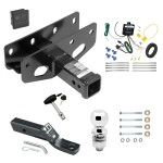 Trailer Tow Hitch For 18-23 Jeep Wrangler JL Sahara and Rubicon Deluxe Package Wiring 2" Ball and Lock