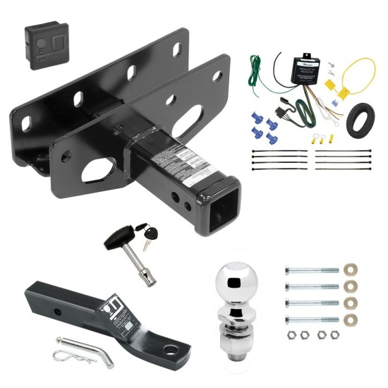 Trailer Tow Hitch For 18-23 Jeep Wrangler JL Sahara and Rubicon Deluxe Package Wiring 2" Ball and Lock