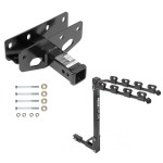 Trailer Tow Hitch w/ 4 Bike Rack For 07-23 Jeep Wrangler JL JK tilt away adult or child arms fold down carrier