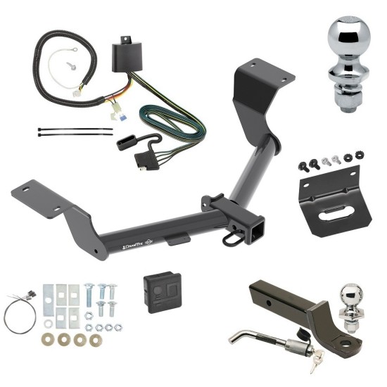 Ultimate Tow Package For 17-24 Honda CR-V Trailer Hitch w/ Wiring 2" Drop Mount Dual 2" and 1-7/8" Ball Lock Bracket Cover 2" Receiver