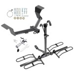 Trailer Tow Hitch For 17-19 Honda CR-V 20-24 Except Hybrid Platform Style 2 Bike Rack w/ Anti Rattle Hitch Lock