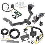 Trailer Hitch Tow Package w/ 7-Way RV Wiring For 17-24 Honda CR-V w/ 2" Drop Mount 2" Ball Class 3 2" Receiver