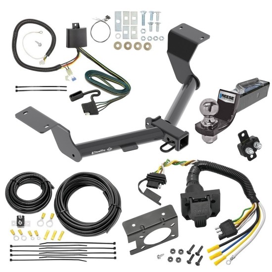 Trailer Hitch Tow Package w/ 7-Way RV Wiring For 17-24 Honda CR-V w/ 2" Drop Mount 2" Ball Class 3 2" Receiver