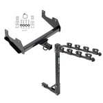 Trailer Tow Hitch w/ 4 Bike Rack For 15-23 Ford F-150 Raptor tilt away adult or child arms fold down carrier