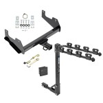 Trailer Tow Hitch w/ 4 Bike Rack For 15-23 Ford F-150 Raptor tilt away adult or child arms fold down carrier w/ Lock and Cover