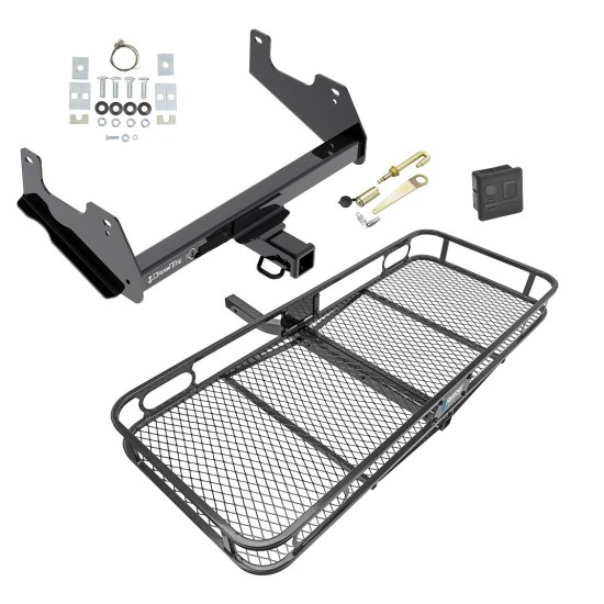 Trailer Tow Hitch For 15-23 Ford F-150 Raptor Basket Cargo Carrier Platform Hitch Lock and Cover