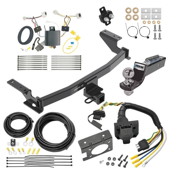 Trailer Hitch Tow Package w/ 7-Way RV Wiring For 17-21 Mazda CX-5 Except Diesel w/ 2" Drop Mount 2" Ball Class 3 2" Receiver 