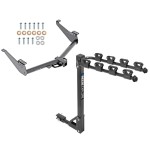 Trailer Tow Hitch w/ 4 Bike Rack For 17-24 Nissan Titan except XD tilt away adult or child arms fold down carrier